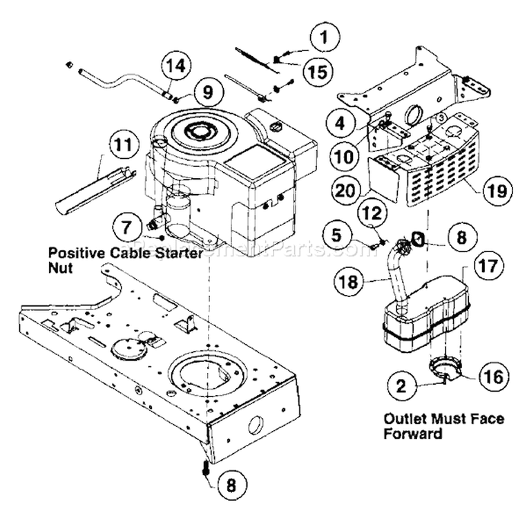 Page F Diagram and Parts List for 136A694F401 1996 Yard Man Lawn Tractor
